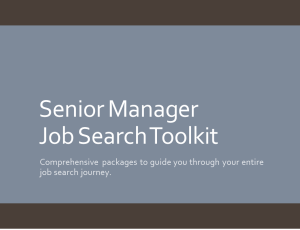 Senior Manager Job Search Toolkit